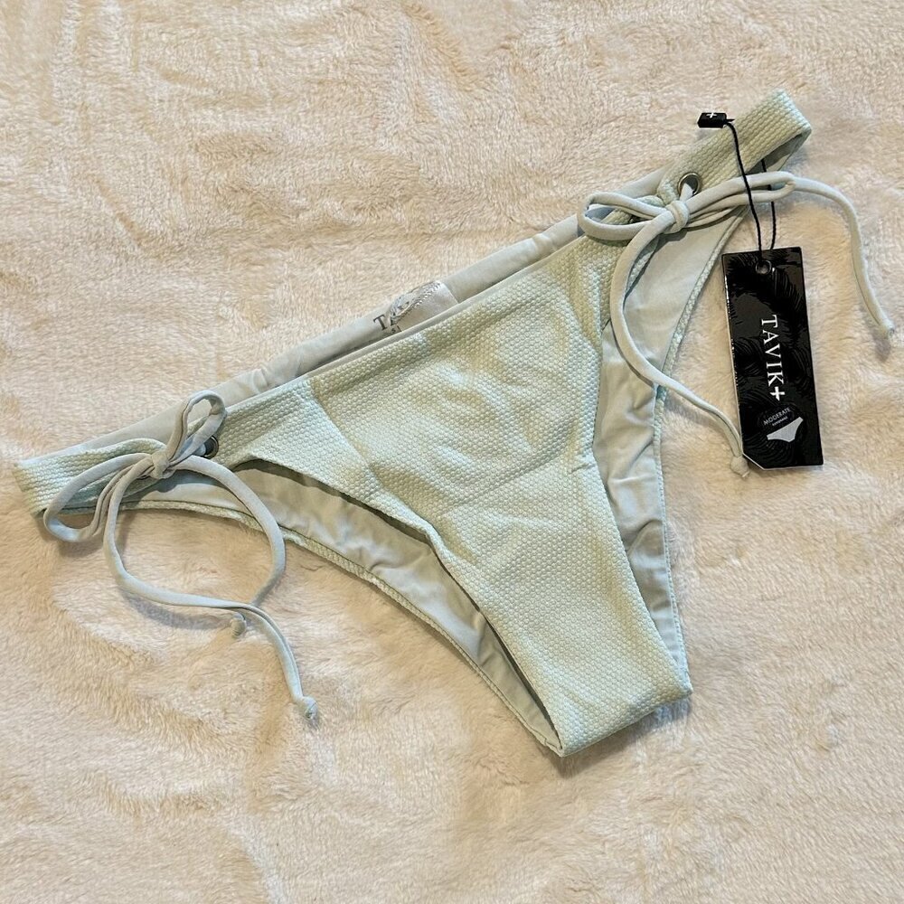 NWT Tavik Ricci Bottom Glossy Pique Adjustable Tie Sides in Light Blue - Small